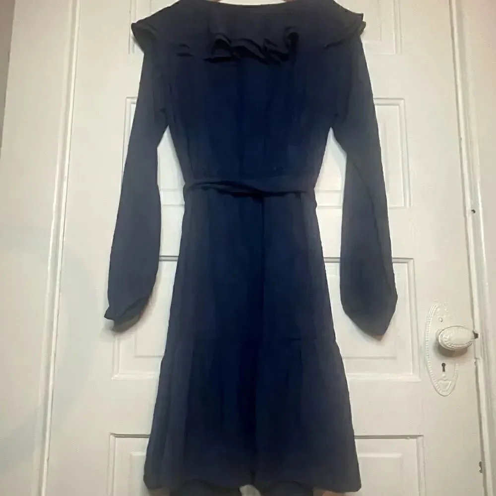 NWTs Michael Kors Ruffled V-Neck Tiered Hem Dress Size Medium